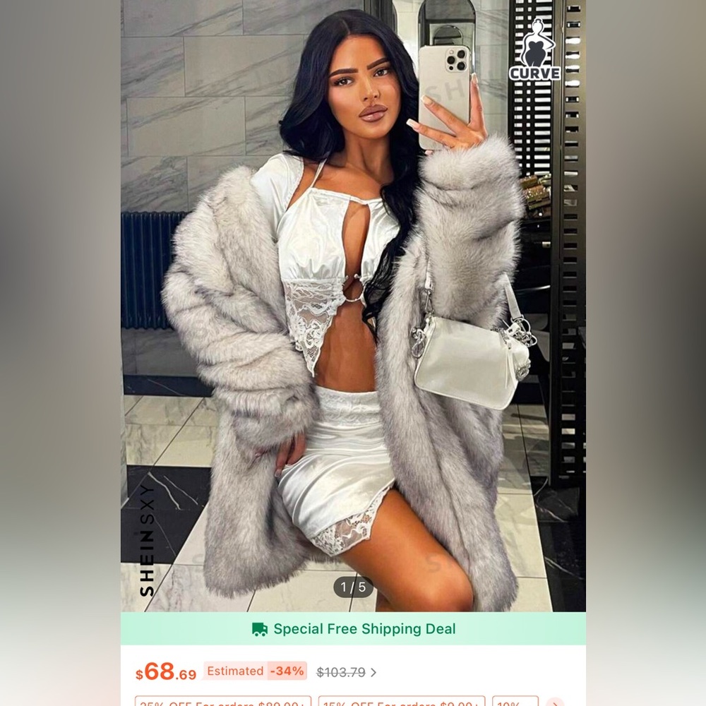 BRAND NEW SHEIN Faux fur Coat